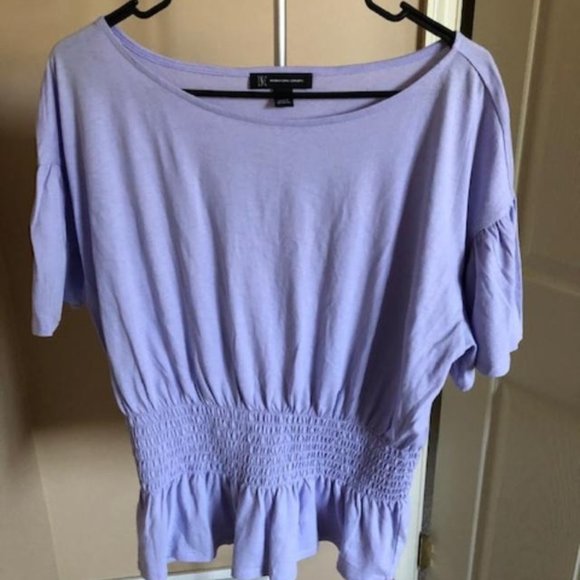 I.N.C. Tops - I.N.C. Lilac Smocked-Waist Top